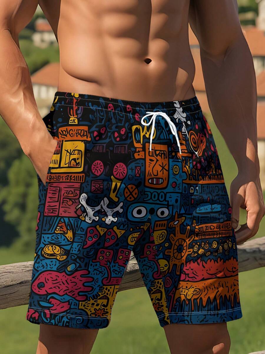 Mens Beach Shorts 3D Digital P - Swim Trunk Quick Dry incelemesi ve fiyatı