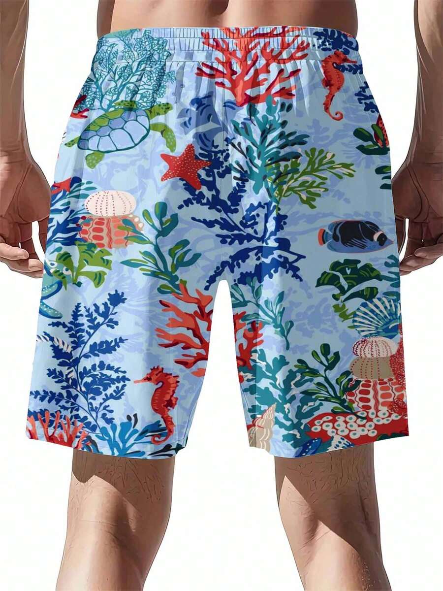 Mens Ocean Life Print Swim Tru - Swim Trunk Quick Dry incelemesi ve fiyatı