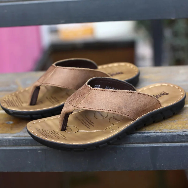 Roma Retro Man Slipper Solid C - Flip Flop Leather Men incelemesi ve fiyatı