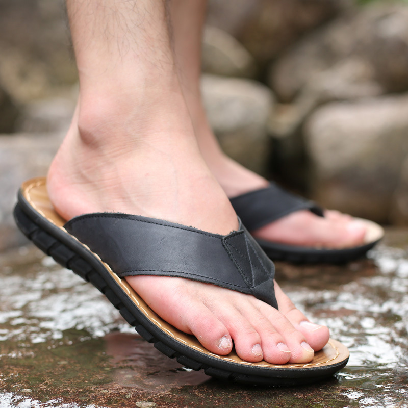 Roma Retro Man Slipper Solid C - Flip Flop Leather Men incelemesi ve fiyatı