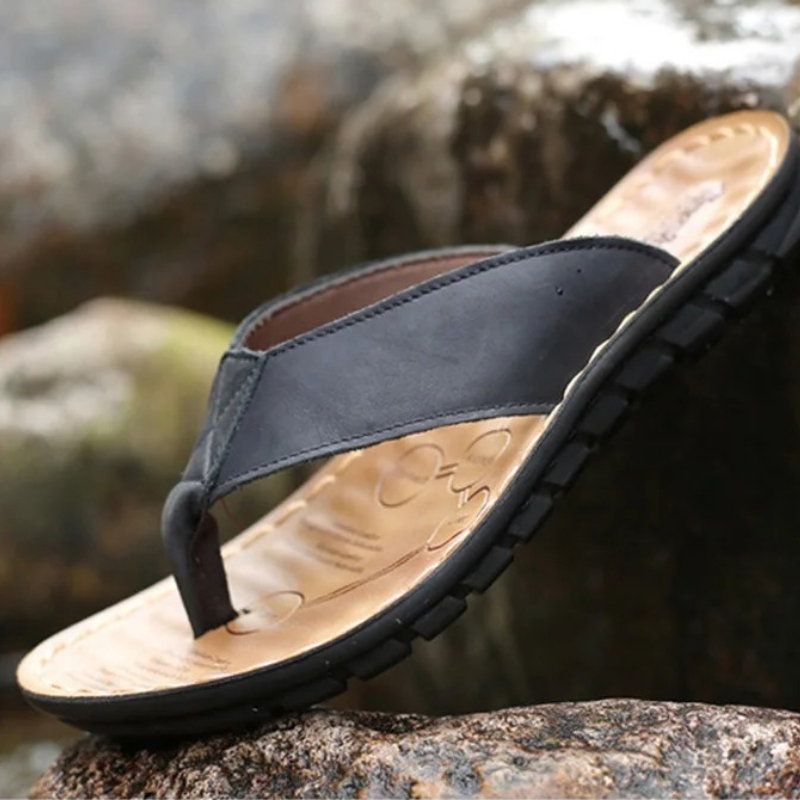 Roma Retro Man Slipper Solid C - Flip Flop Leather Men incelemesi ve fiyatı