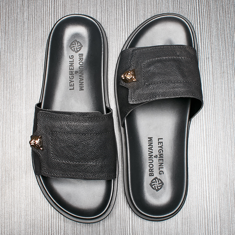 2025 New Genuine Leather Slipp - Flip Flop Leather Men incelemesi ve fiyatı