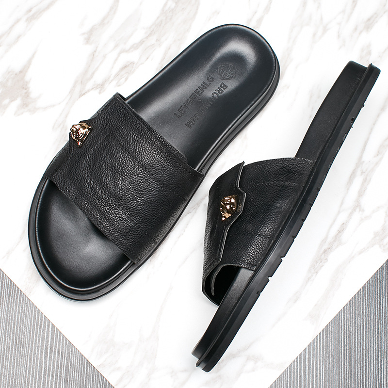 2025 New Genuine Leather Slipp - Flip Flop Leather Men incelemesi ve fiyatı