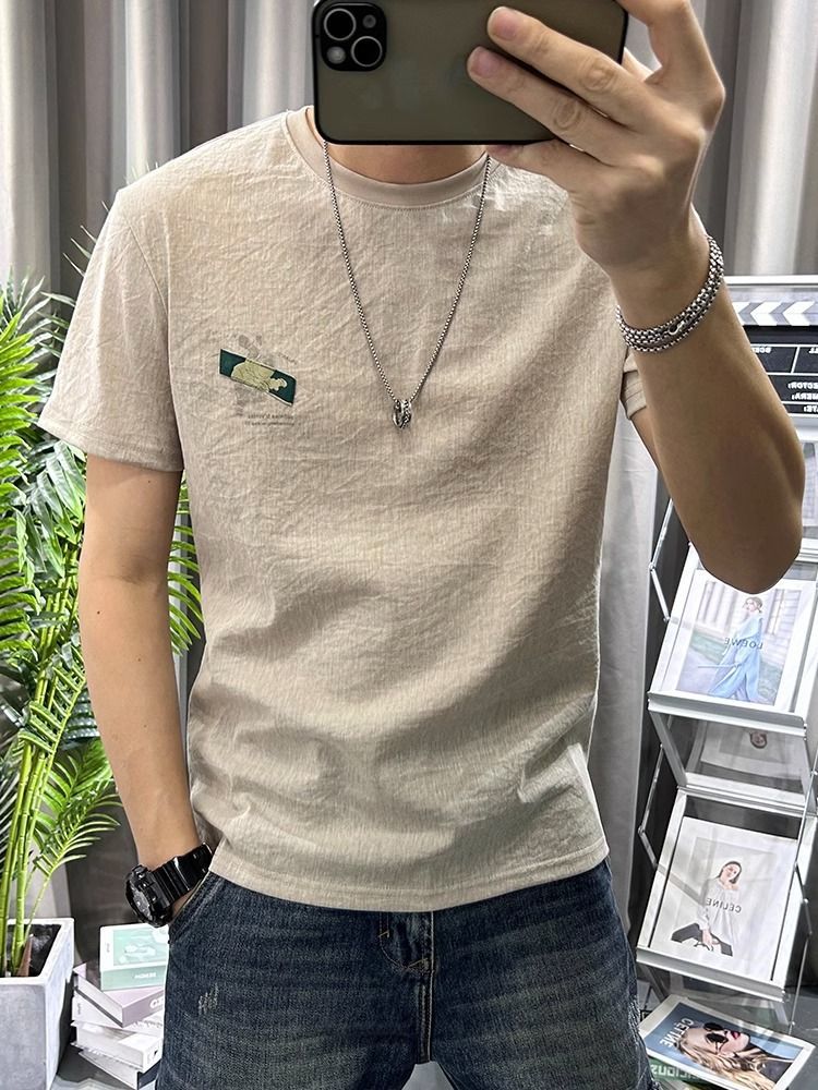 Male Tees Shirts White Linen T - Short Linen Drawstring incelemesi ve fiyatı