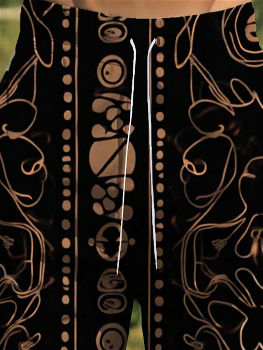 Mens Abstract Geometric Print  - Swim Trunk Quick Dry incelemesi ve fiyatı