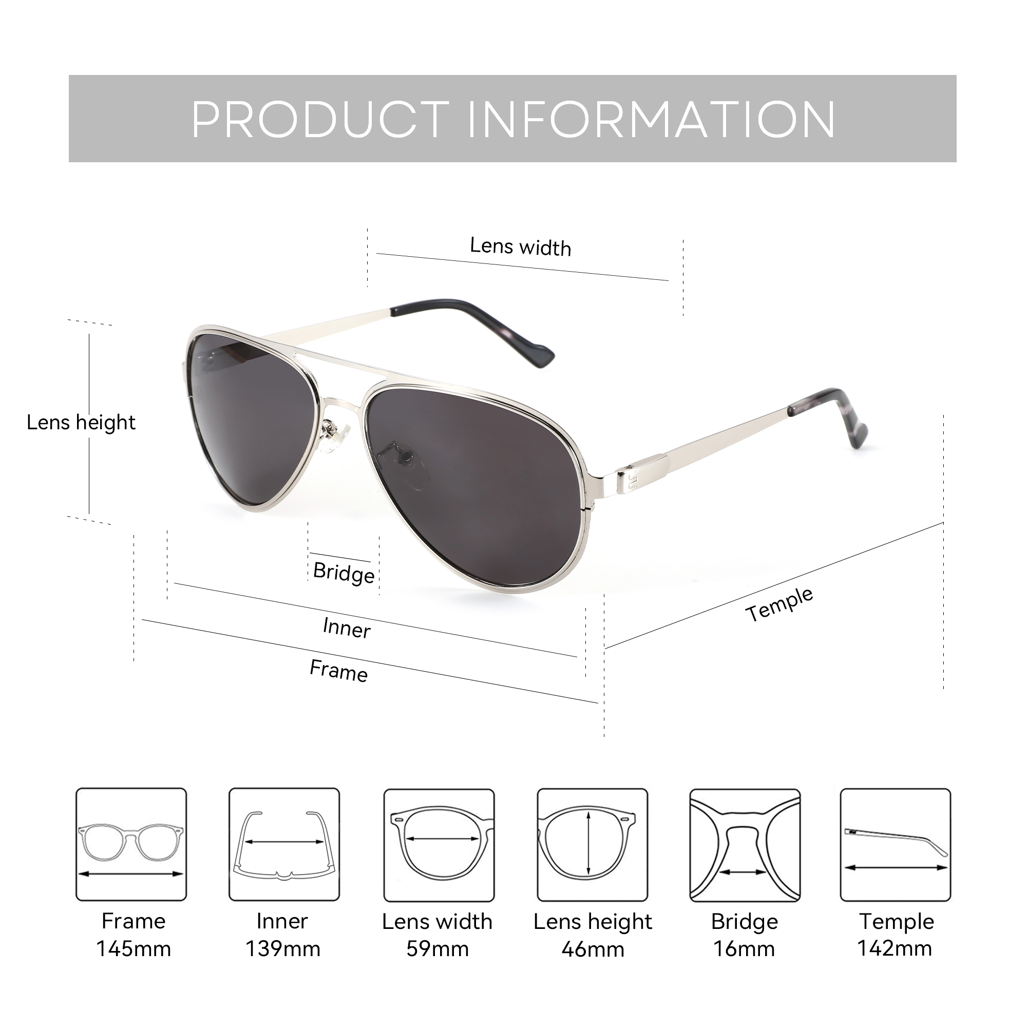 BLUEMOKY XL Size High Quilty M - Sunglasses Aviator Polarized incelemesi ve fiyatı
