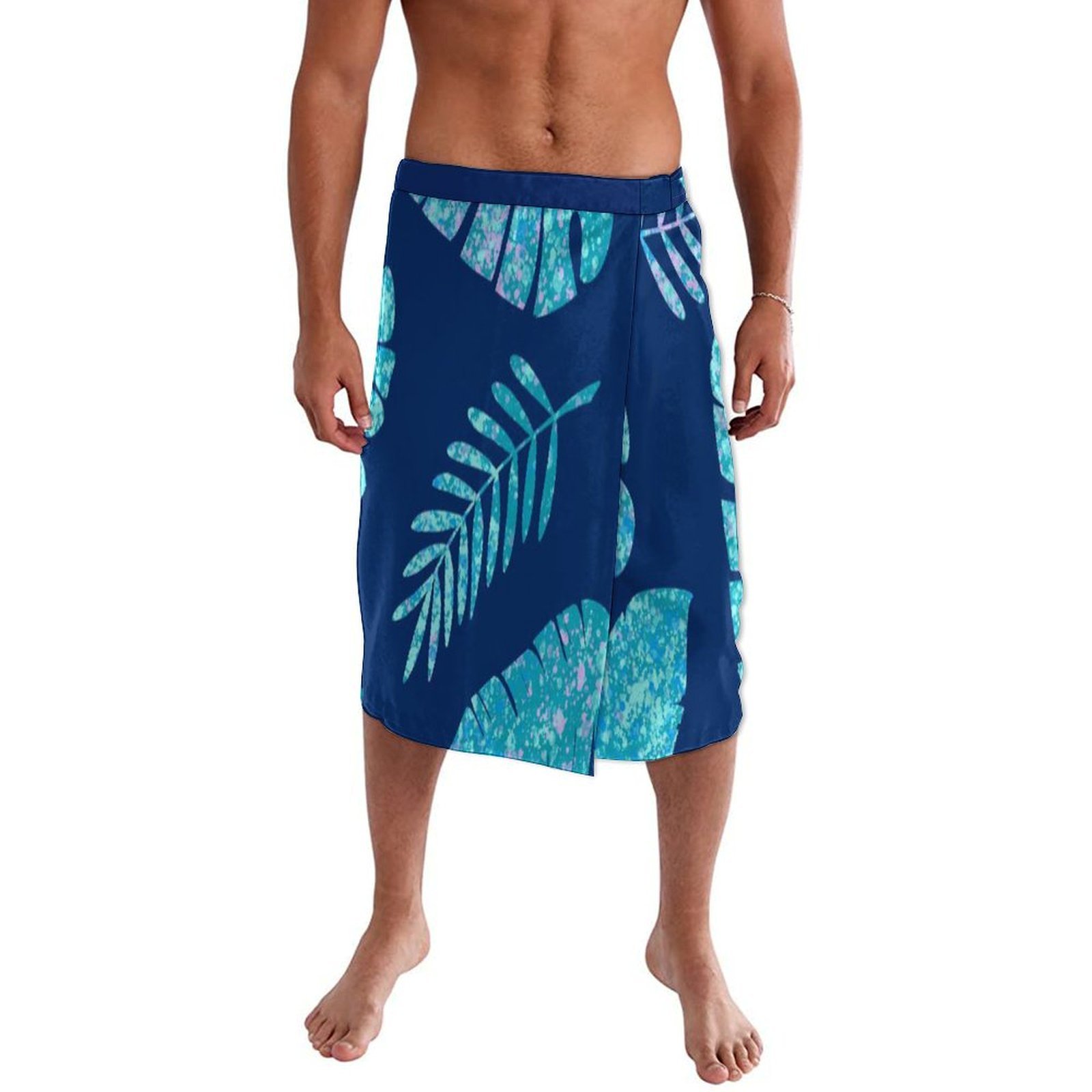 Blue Floral Polynesian Beach W - Sarong Men Wrap incelemesi ve fiyatı