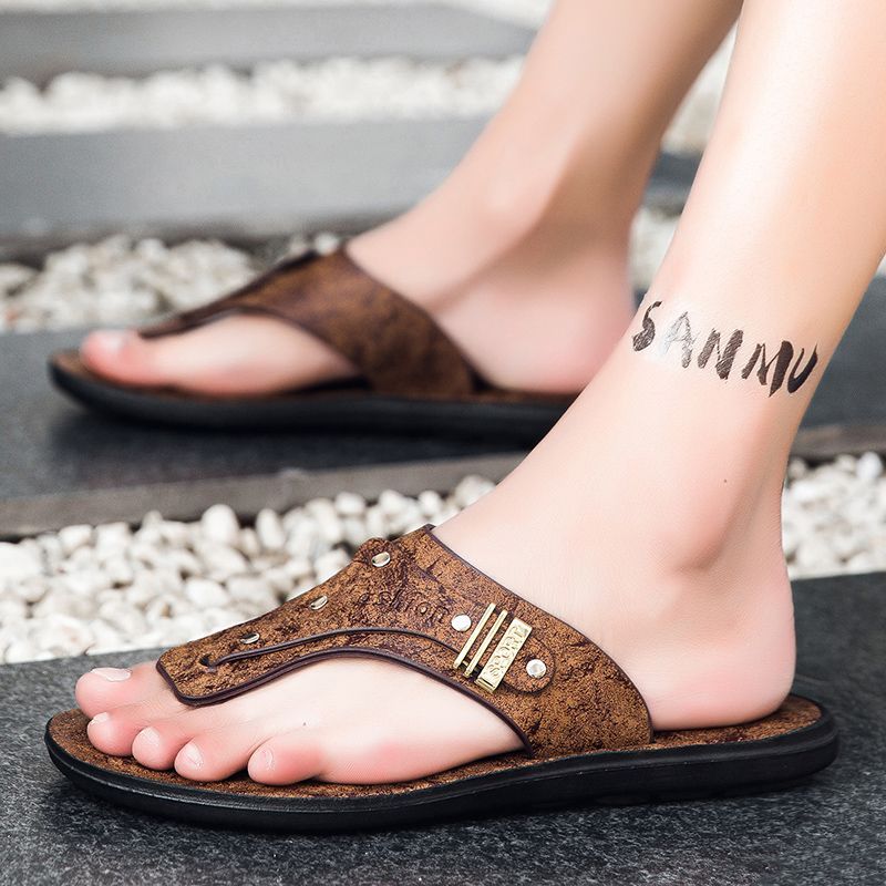 2026 New Men's Flip Flops Genu - Flip Flop Leather Men incelemesi ve fiyatı